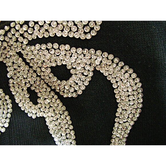 Womens Vintage Y2k Regency Collection Rhinestones Bow Black Classy Sweater Sz L - Picture 7 of 12